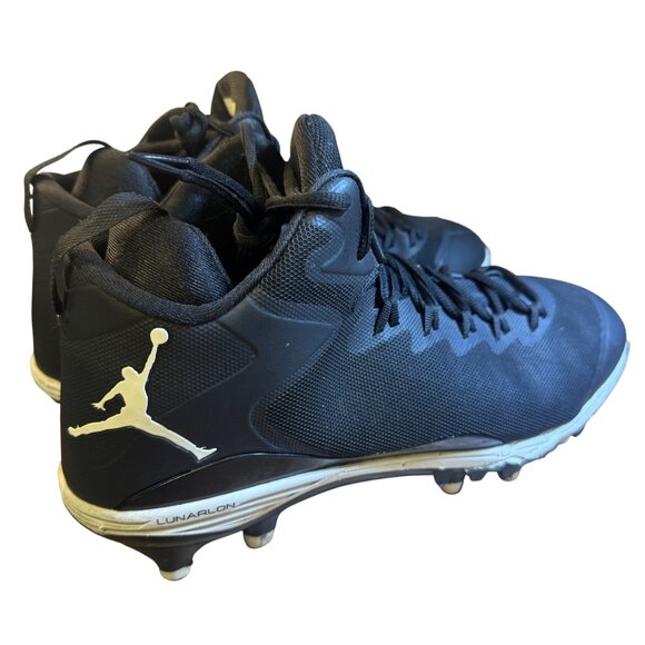 Jordan Men's Lunarlon Baseball Cleats Size 12 Black/White Mesh & Synthetic - Picture 9 of 12